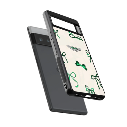 AM X Bows sleek google pixel 6 pro cover with tempered glass back and TPU edges