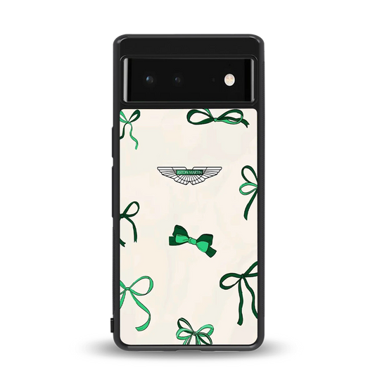 AM X Bows back phone cover | glass case for google pixel 6a