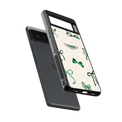 AM X Bows sleek google pixel 6 cover with tempered glass back and TPU edges