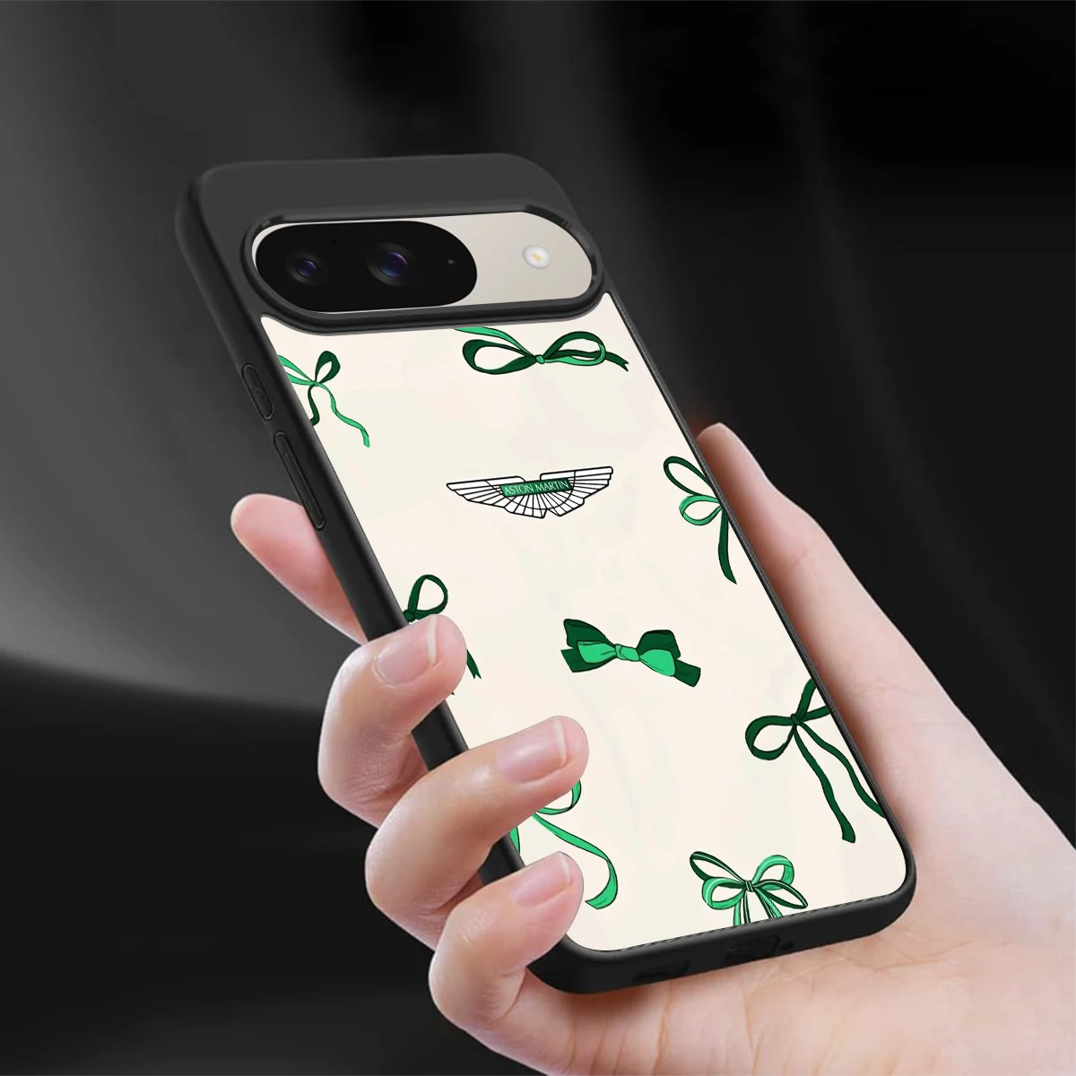 AM X Bows sleek google pixel 9 cover with tempered glass back and TPU edges