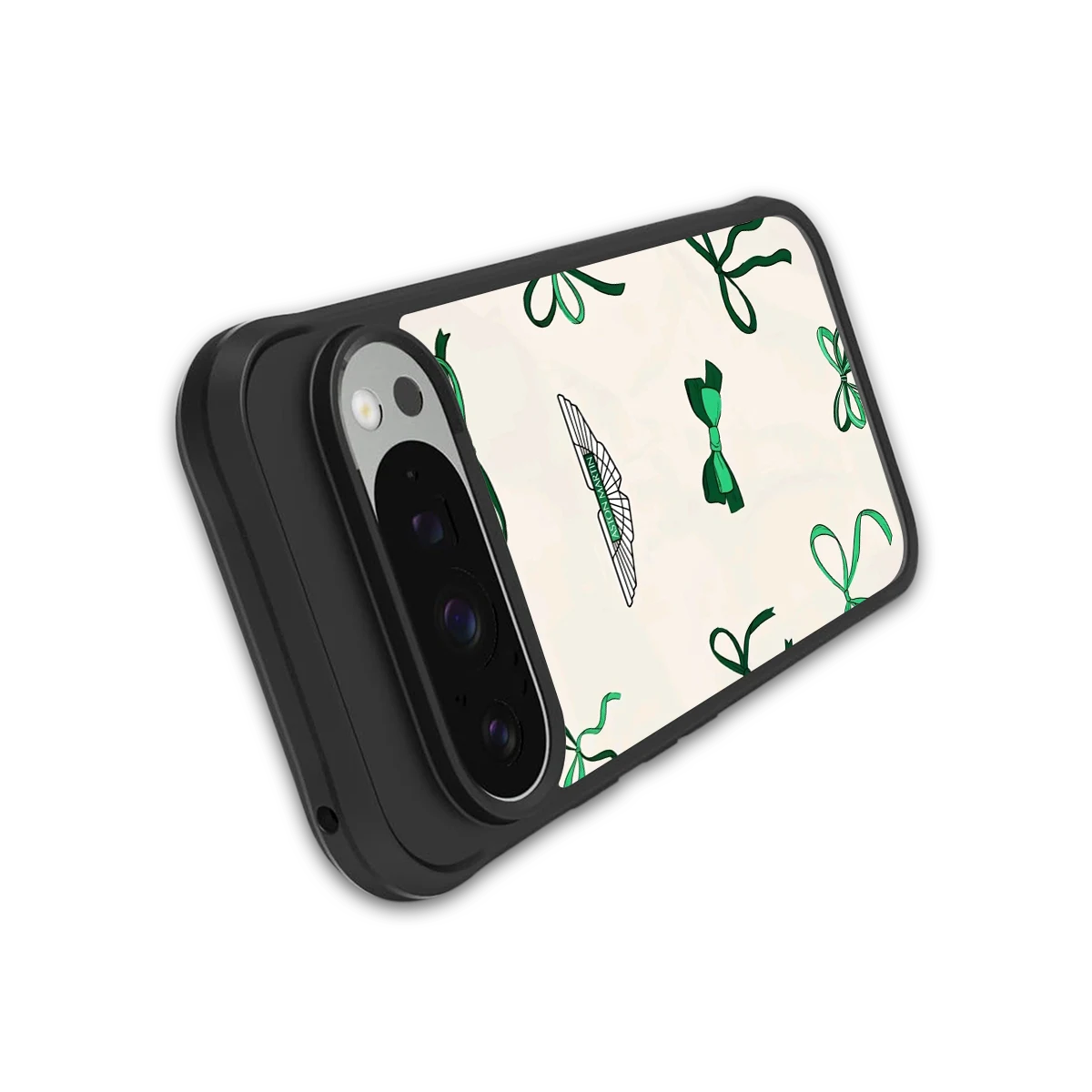 AM X Bows stylish phone case for google pixel 9 pro xl | glossy glass and slim fit