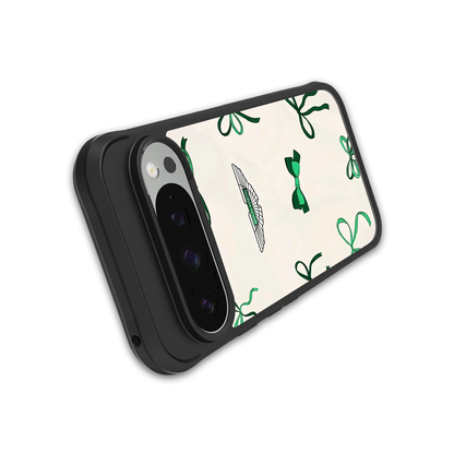 AM X Bows stylish phone case for google pixel 9 pro xl | glossy glass and slim fit
