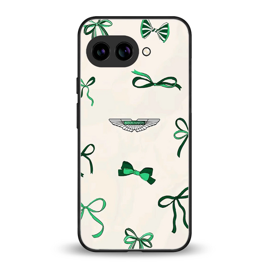 AM X Bows back phone cover | glass case for google pixel 9a