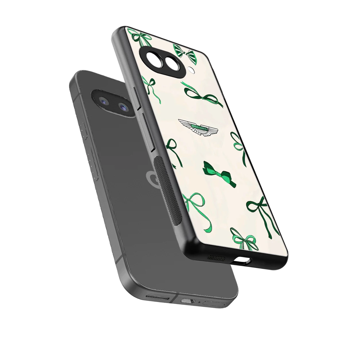 AM X Bows sleek google pixel 10a cover with tempered glass back and TPU edges
