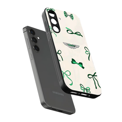 AM X Bows sleek samsung galaxy a14 5g cover with tempered glass back and TPU edges