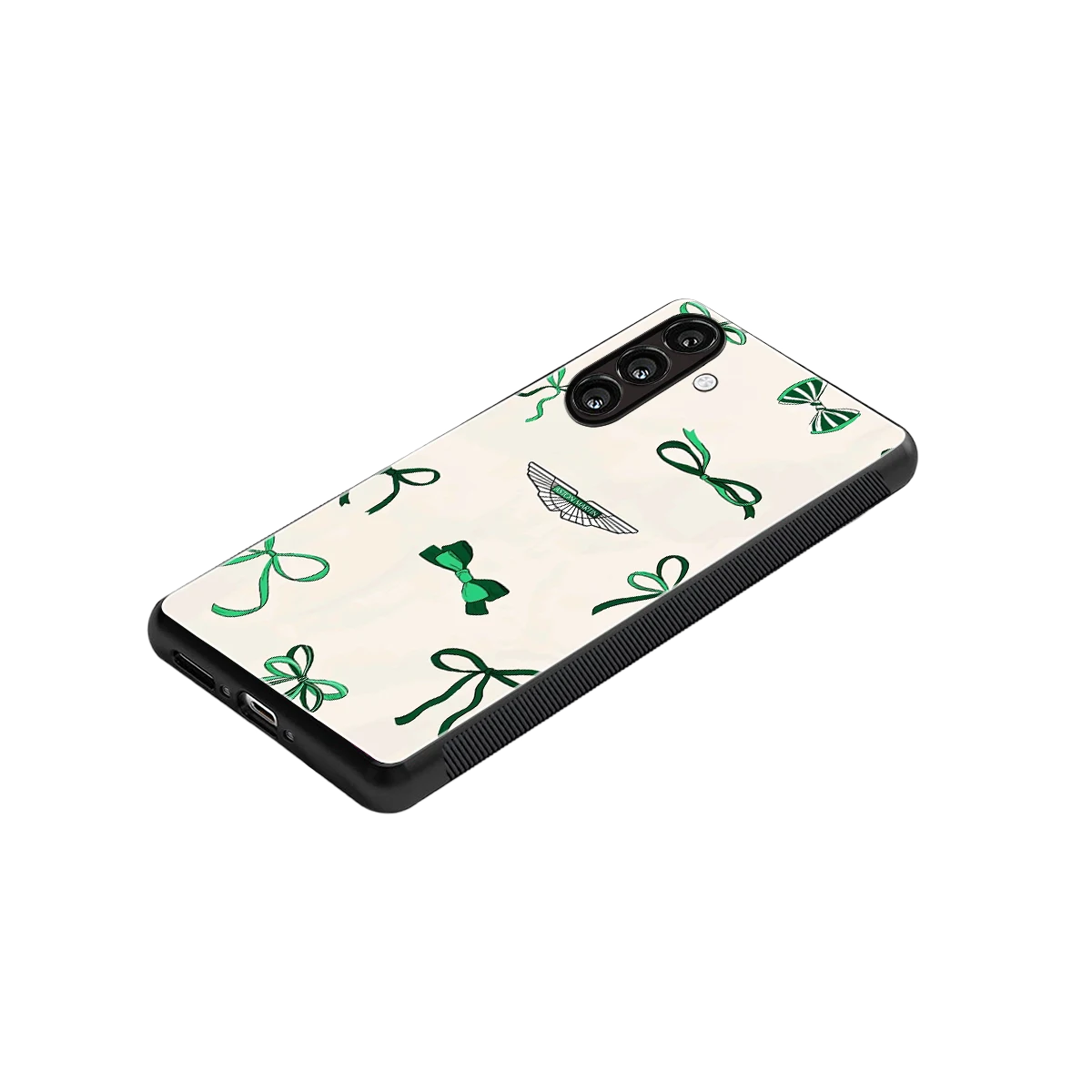AM X Bows stylish phone case for samsung galaxy a37 5g | glossy glass and slim fit