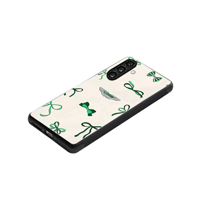 AM X Bows stylish phone case for samsung galaxy a37 5g | glossy glass and slim fit