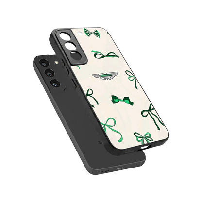 AM X Bows sleek samsung galaxy s22 cover with tempered glass back and TPU edges