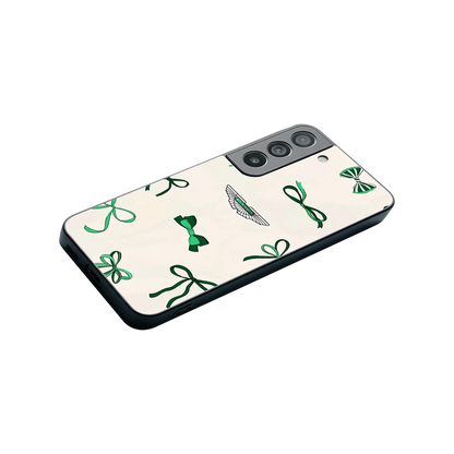 AM X Bows stylish phone case for samsung galaxy s22 | glossy glass and slim fit
