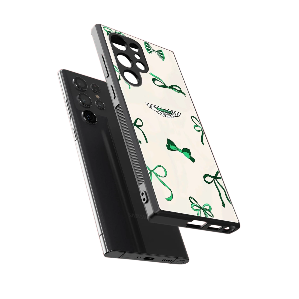 AM X Bows sleek samsung galaxy s23 ultra cover with tempered glass back and TPU edges