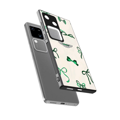 AM X Bows sleek vivo v30 cover with tempered glass back and TPU edges