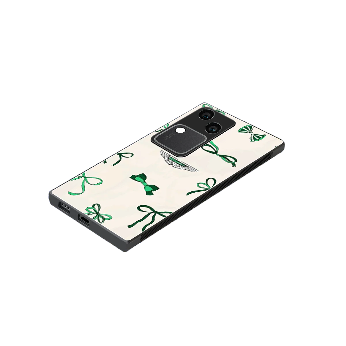 AM X Bows stylish phone case for vivo v30 | glossy glass and slim fit