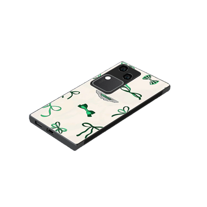 AM X Bows stylish phone case for vivo v30 | glossy glass and slim fit