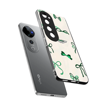 AM X Bows sleek vivo v40 pro cover with tempered glass back and TPU edges