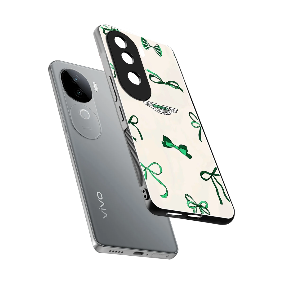 AM X Bows sleek vivo v40e cover with tempered glass back and TPU edges