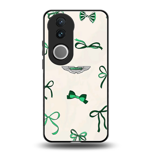 AM X Bows back phone cover | glass case for vivo v50