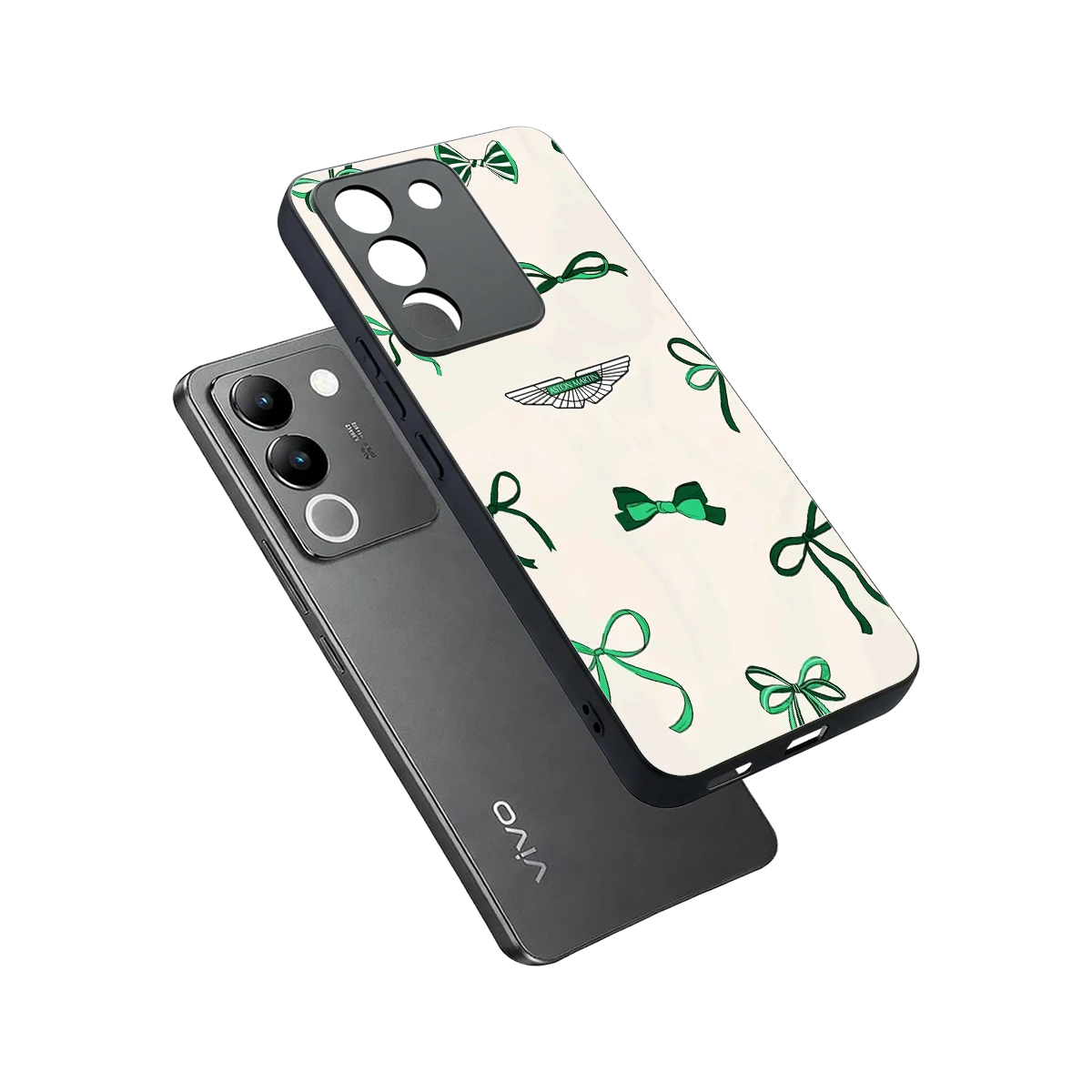 AM X Bows sleek vivo y200 5g cover with tempered glass back and TPU edges