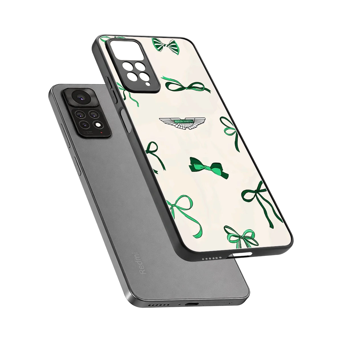 AM X Bows sleek redmi note 11 pro cover with tempered glass back and TPU edges