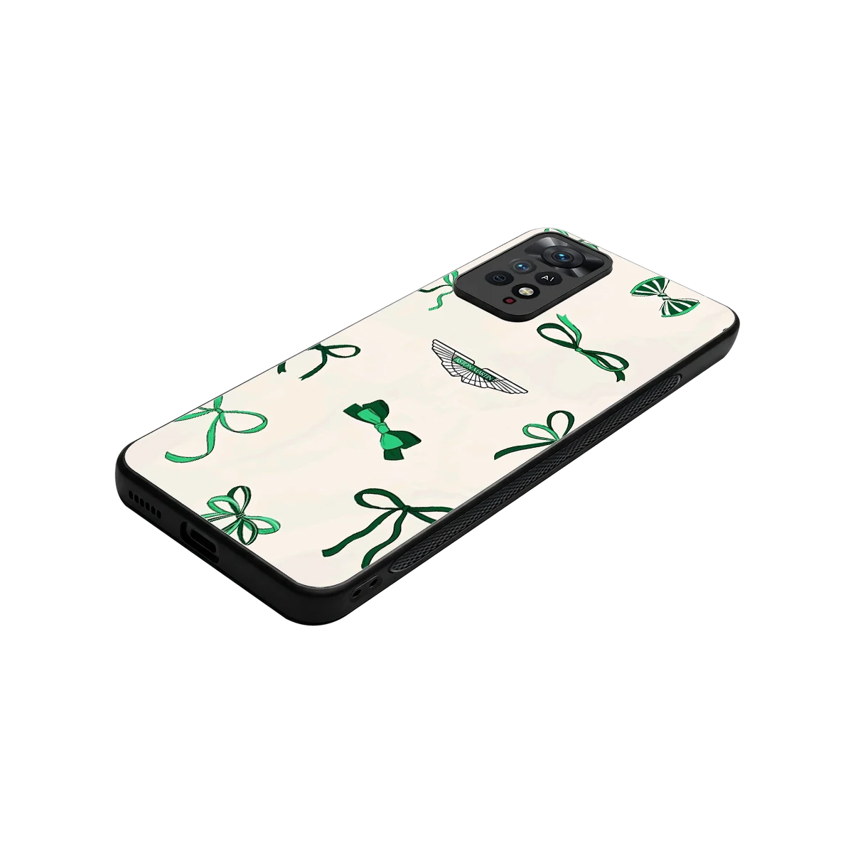 AM X Bows stylish phone case for redmi note 11 pro | glossy glass and slim fit