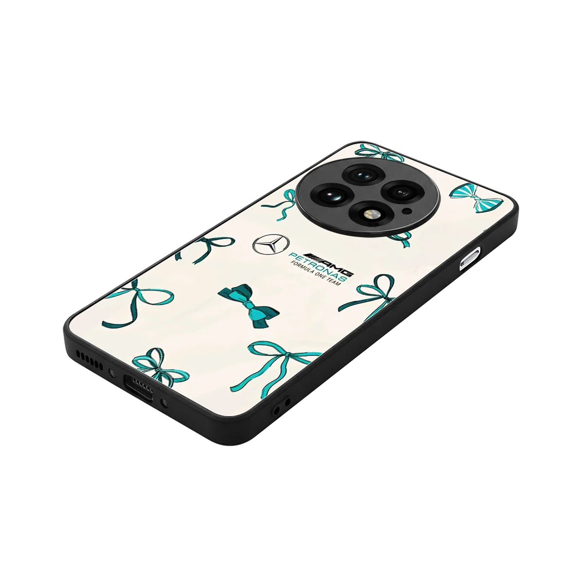 AMG X Bows stylish phone case for oneplus 13 | glossy glass and slim fit
