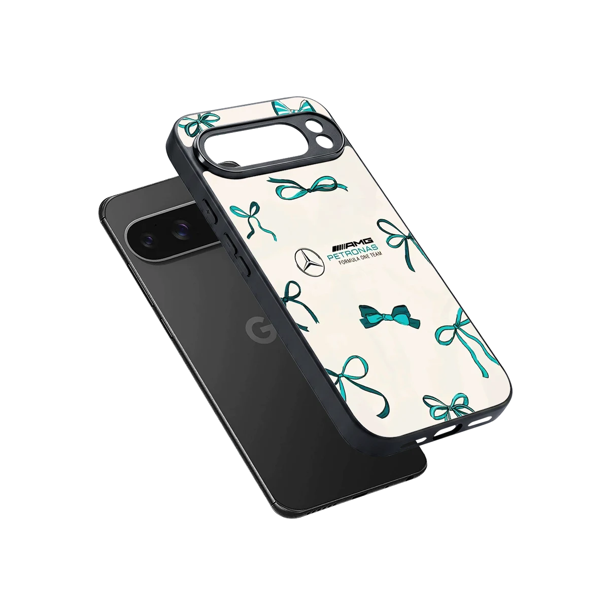 AMG X Bows sleek google pixel 10 pro xl cover with tempered glass back and TPU edges