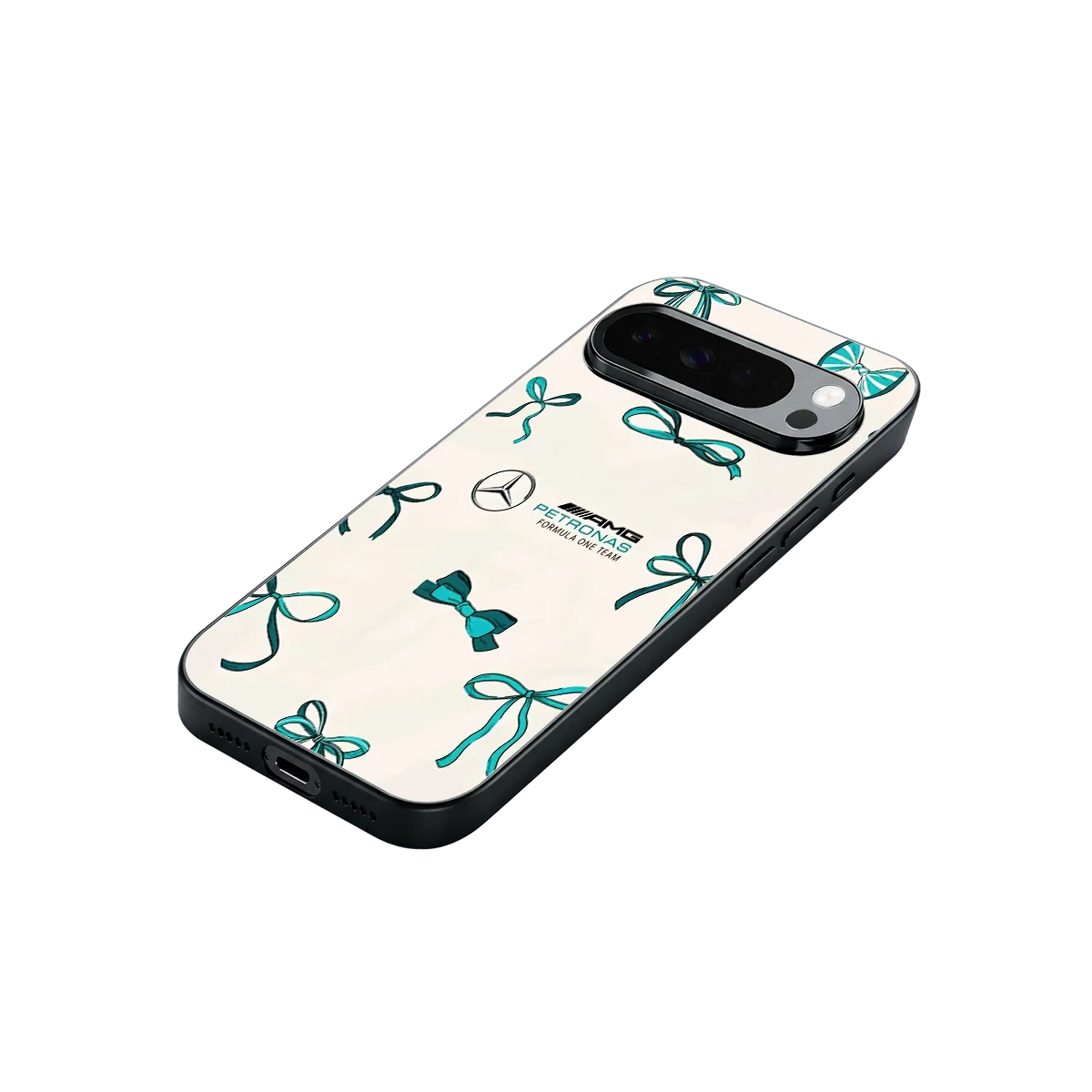 AMG X Bows stylish phone case for google pixel 10 pro xl | glossy glass and slim fit