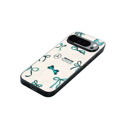 AMG X Bows stylish phone case for google pixel 10 pro xl | glossy glass and slim fit