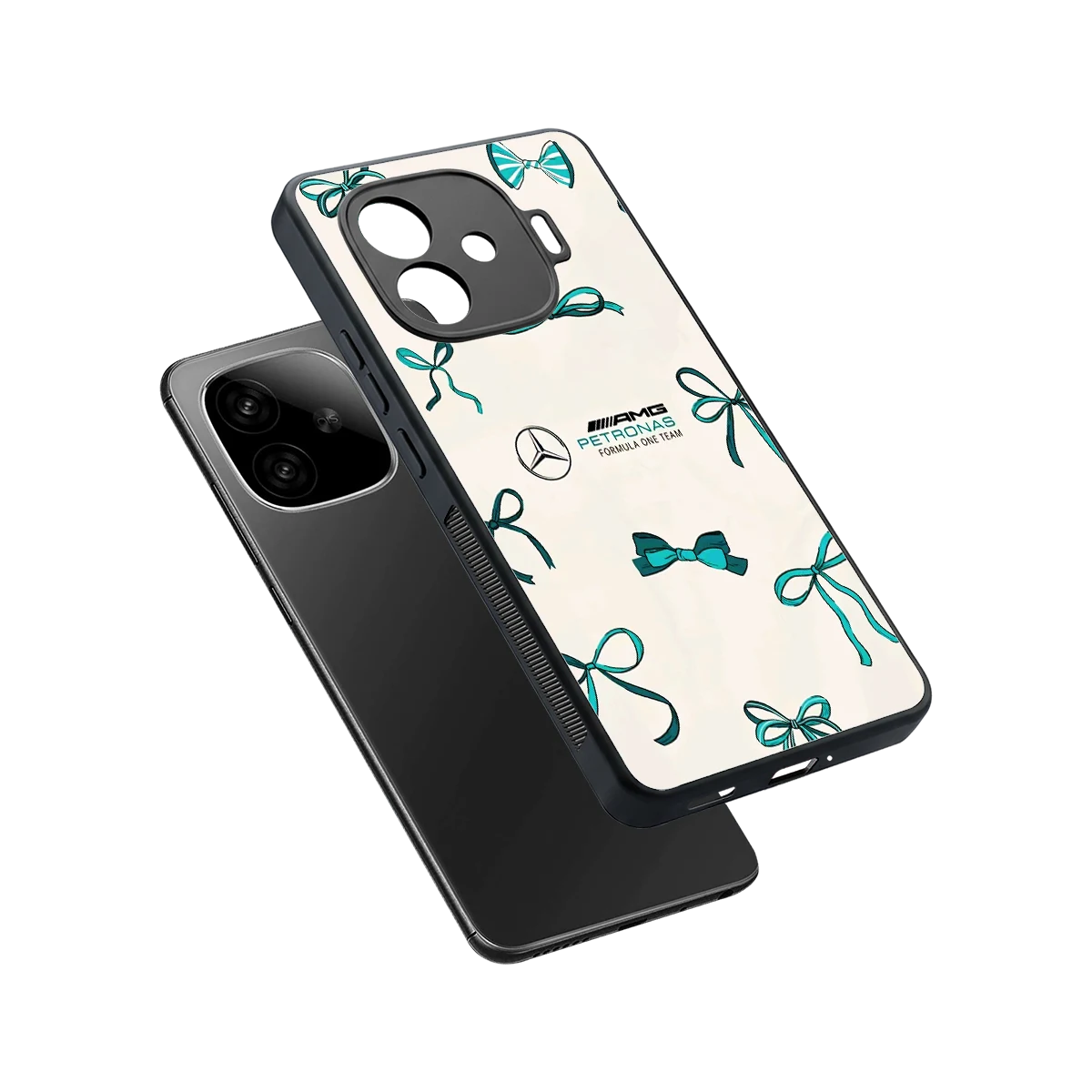 AMG X Bows sleek iqoo neo 10r 5g cover with tempered glass back and TPU edges