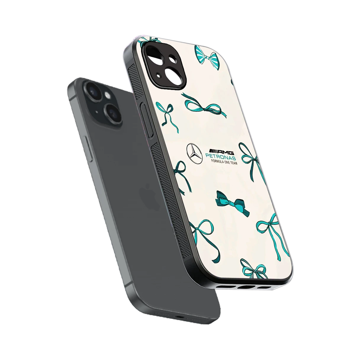 AMG X Bows sleek iphone 14 plus cover with tempered glass back and TPU edges