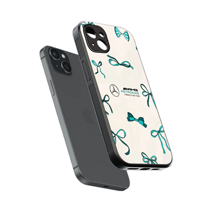 AMG X Bows sleek iphone 14 plus cover with tempered glass back and TPU edges