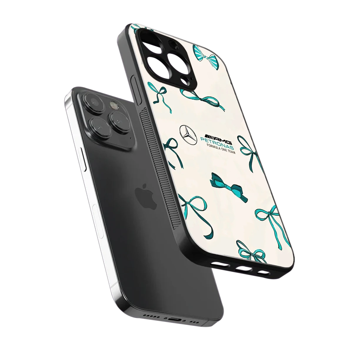AMG X Bows sleek iphone 15 pro max cover with tempered glass back and TPU edges