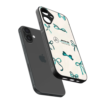 AMG X Bows sleek iphone 16 plus cover with tempered glass back and TPU edges