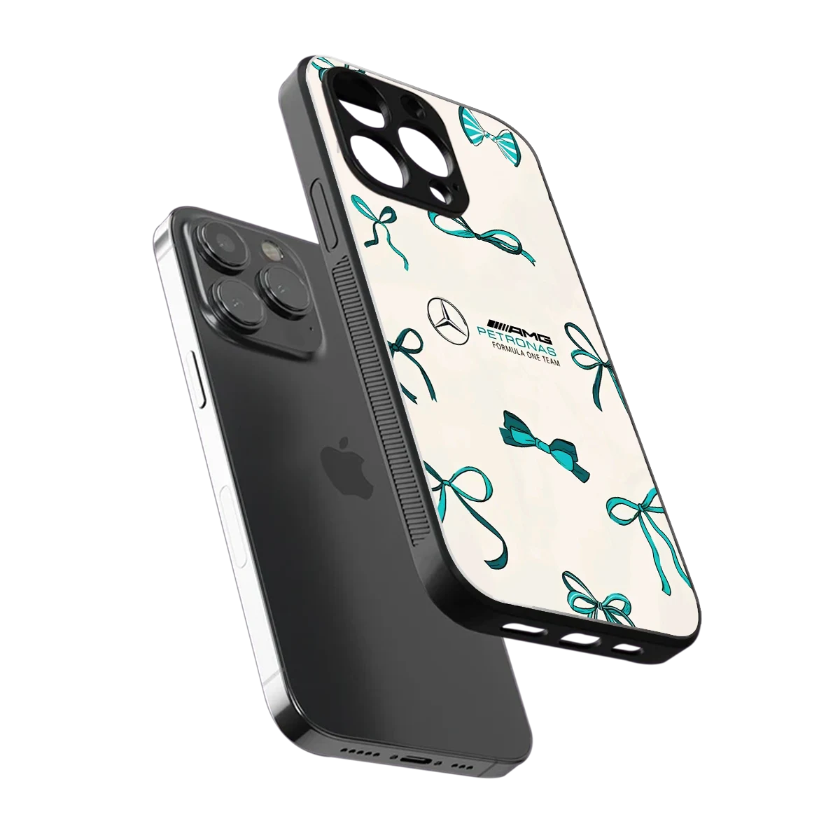 AMG X Bows sleek iphone 16 pro max cover with tempered glass back and TPU edges