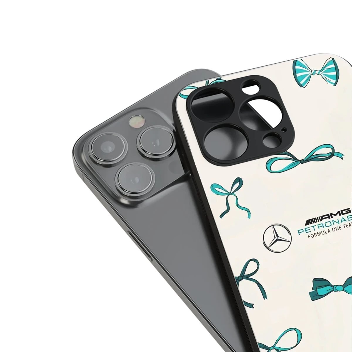 AMG X Bows stylish phone case for iphone 15 | glossy glass and slim fit