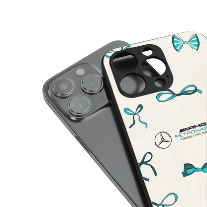 AMG X Bows stylish phone case for iphone 15 | glossy glass and slim fit