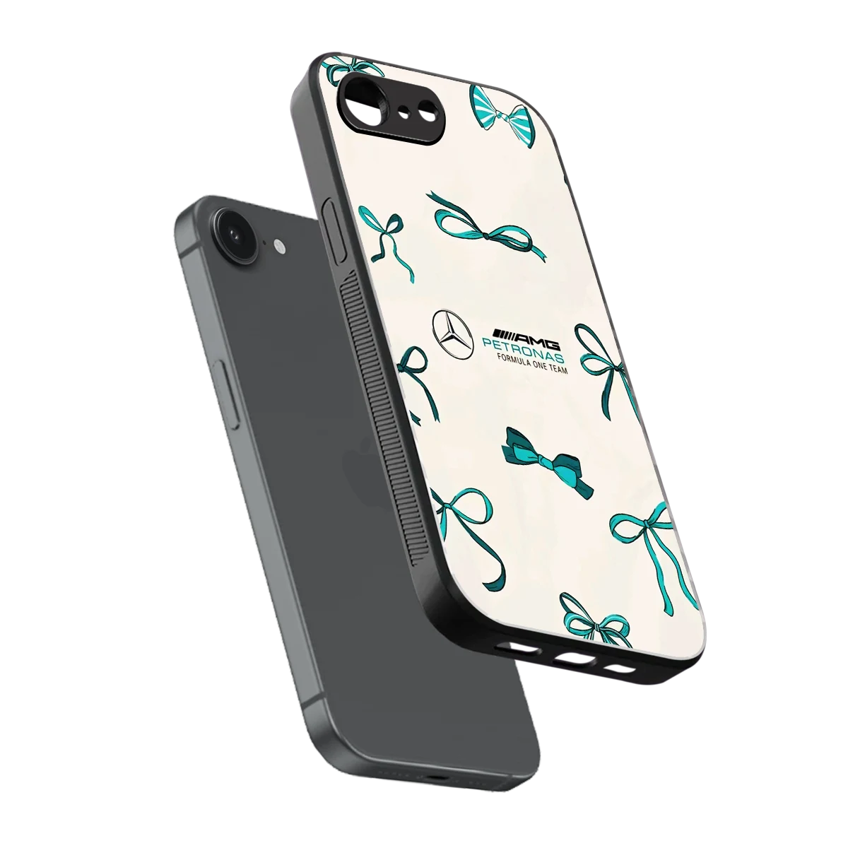 AMG X Bows sleek iphone 17e cover with tempered glass back and TPU edges