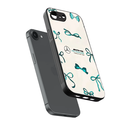 AMG X Bows sleek iphone 17e cover with tempered glass back and TPU edges