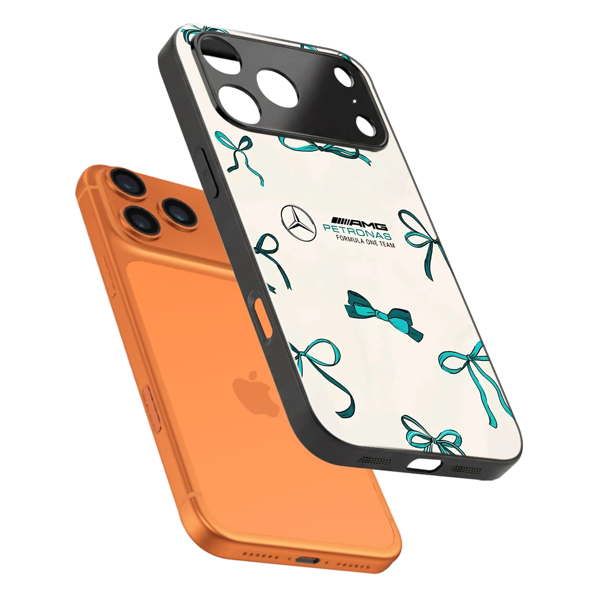 AMG X Bows sleek iphone 17 pro cover with tempered glass back and TPU edges