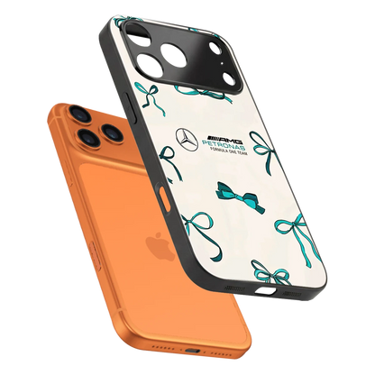 AMG X Bows sleek iphone 17 pro cover with tempered glass back and TPU edges