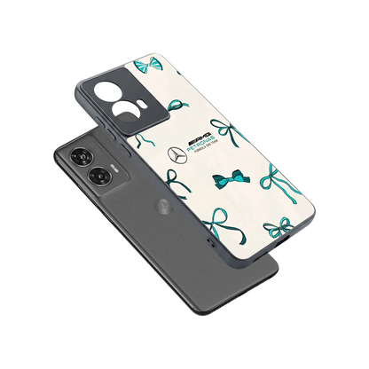 AMG X Bows sleek motorola edge 50 fusion cover with tempered glass back and TPU edges