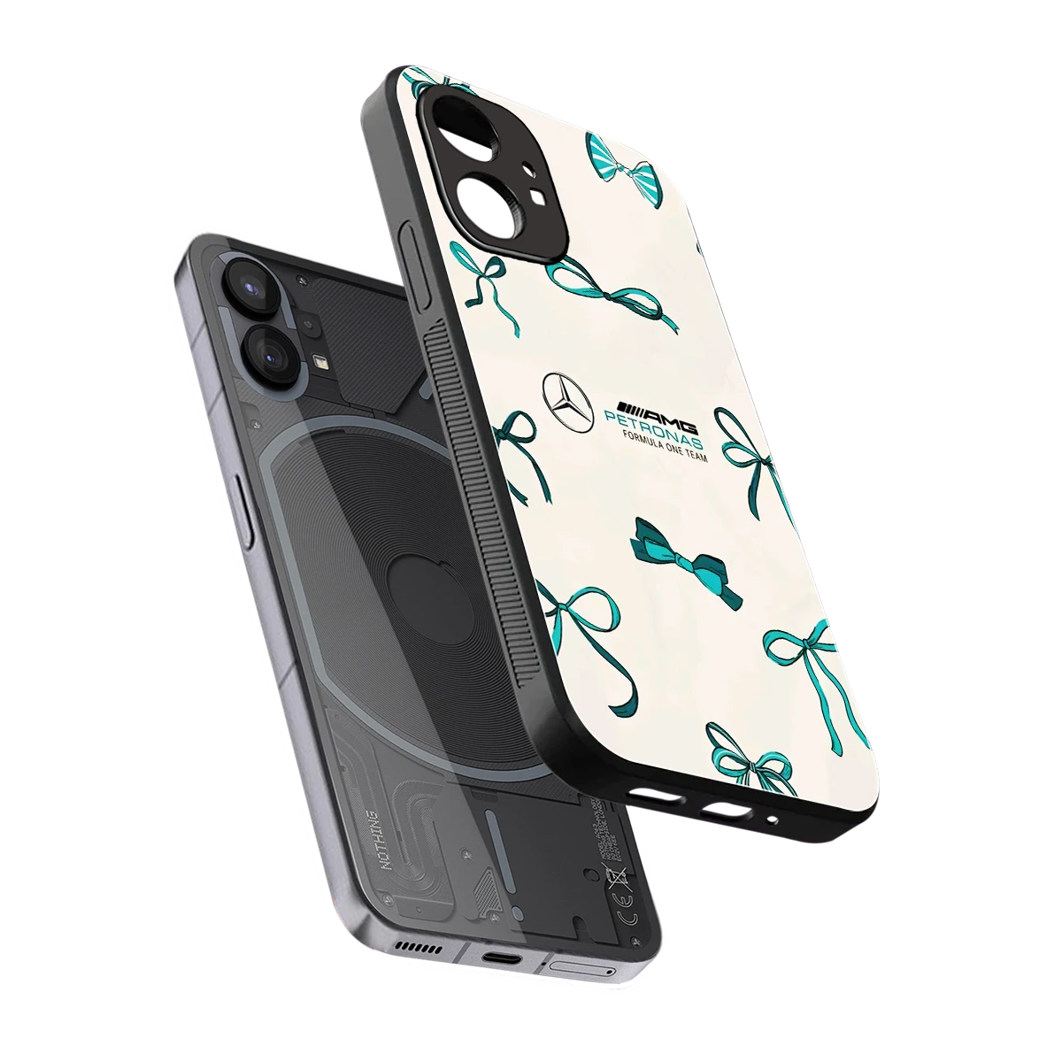 AMG X Bows sleek nothing phone 1 cover with tempered glass back and TPU edges