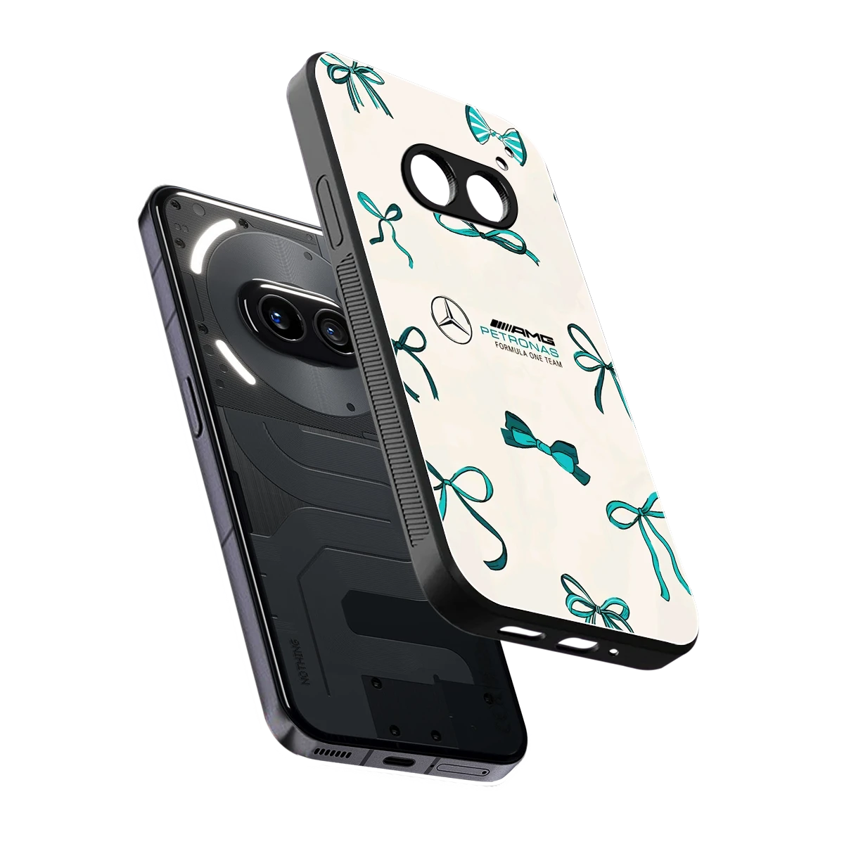 AMG X Bows sleek nothing phone 2a cover with tempered glass back and TPU edges