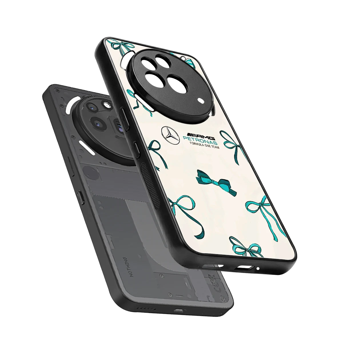 AMG X Bows sleek nothing phone 3a pro cover with tempered glass back and TPU edges