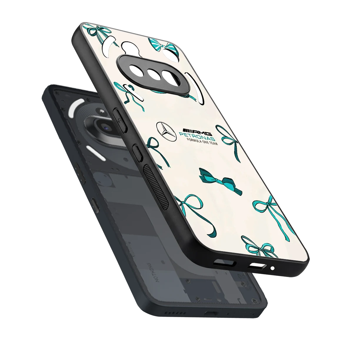 AMG X Bows sleek nothing phone 3a cover with tempered glass back and TPU edges