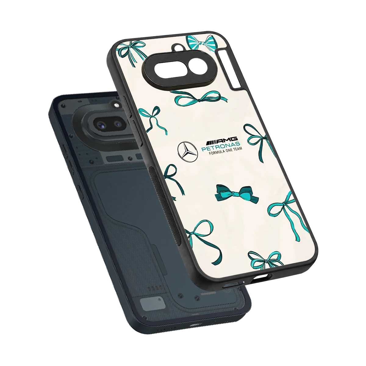 AMG X Bows sleek nothing phone 4a cover with tempered glass back and TPU edges