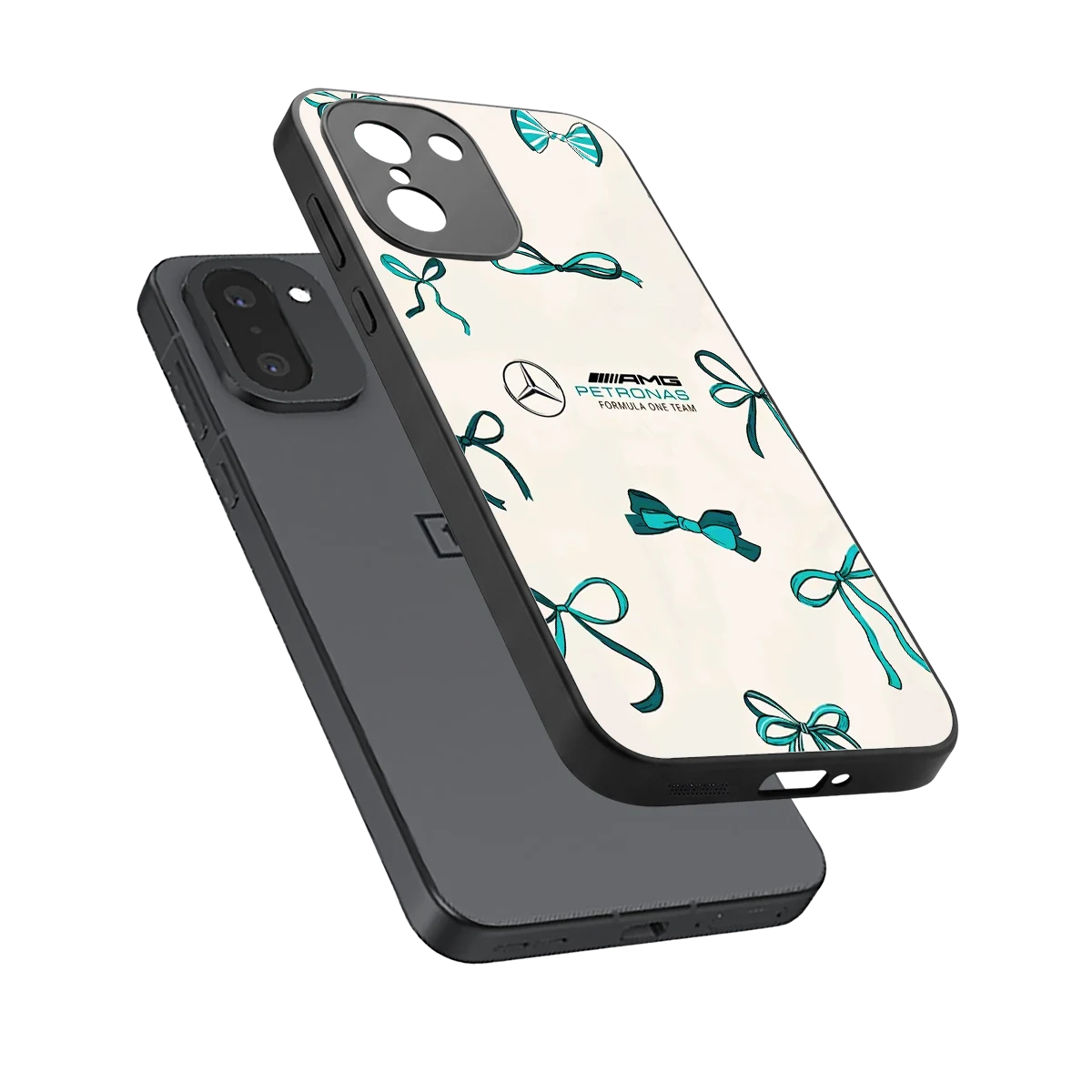 AMG X Bows sleek oneplus 15r cover with tempered glass back and TPU edges