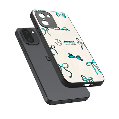 AMG X Bows sleek oneplus 15r cover with tempered glass back and TPU edges
