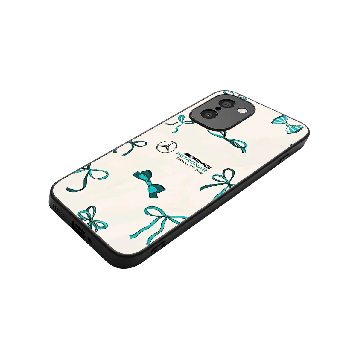 AMG X Bows stylish phone case for oneplus 15r | glossy glass and slim fit