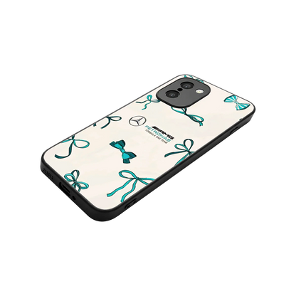 AMG X Bows stylish phone case for oneplus 15r | glossy glass and slim fit