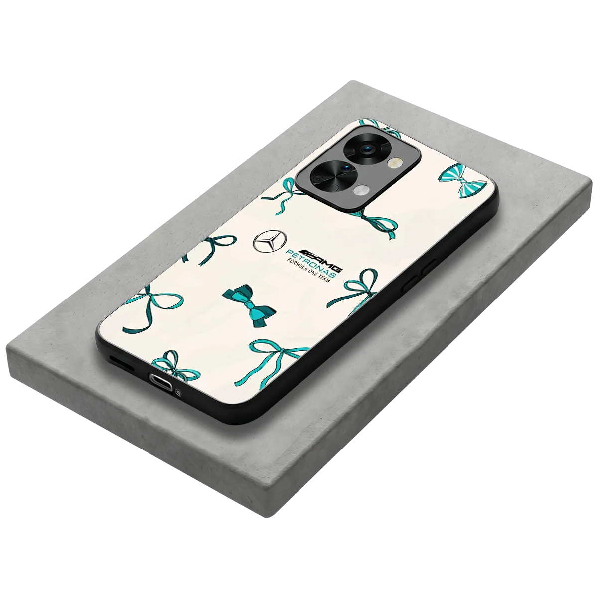 AMG X Bows stylish phone case for oneplus nord 2t | glossy glass and slim fit